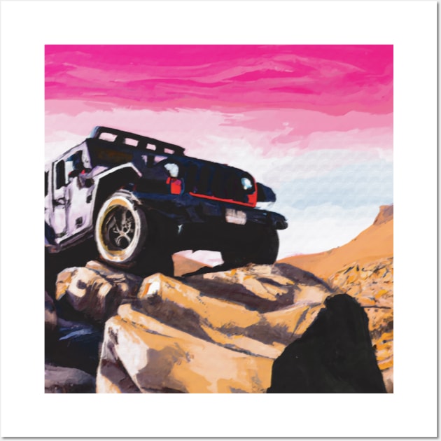 Jeep Wrangler offroading the Rubicon Trail Wall Art by OFFROAD-DESIGNS